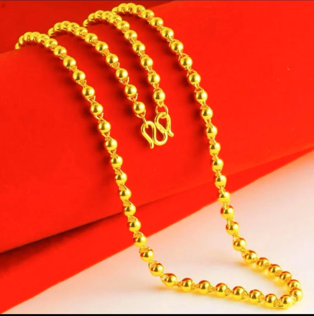 合金项链 卡5mm光珠项链