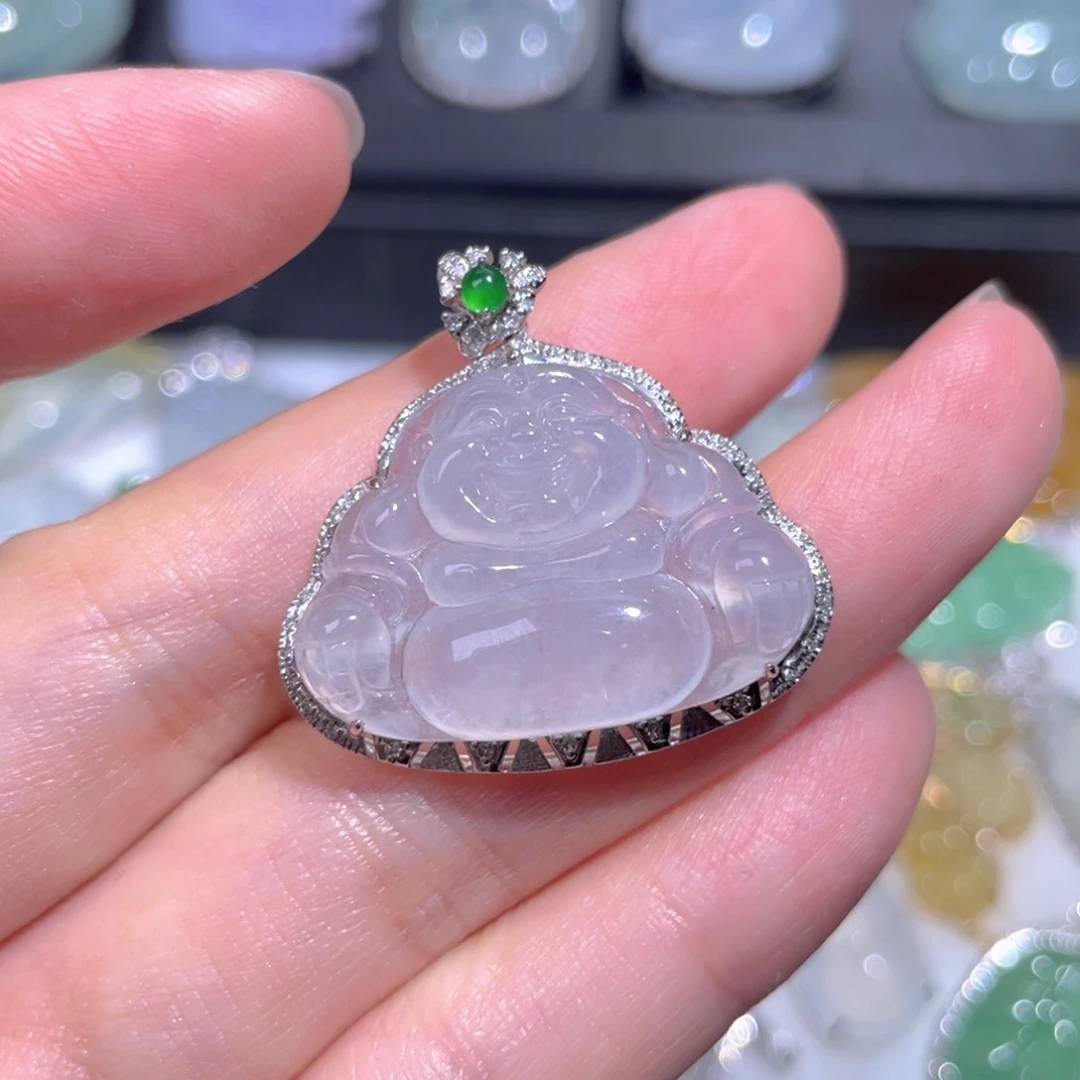 颈饰18K金镶嵌翡翠翡翠