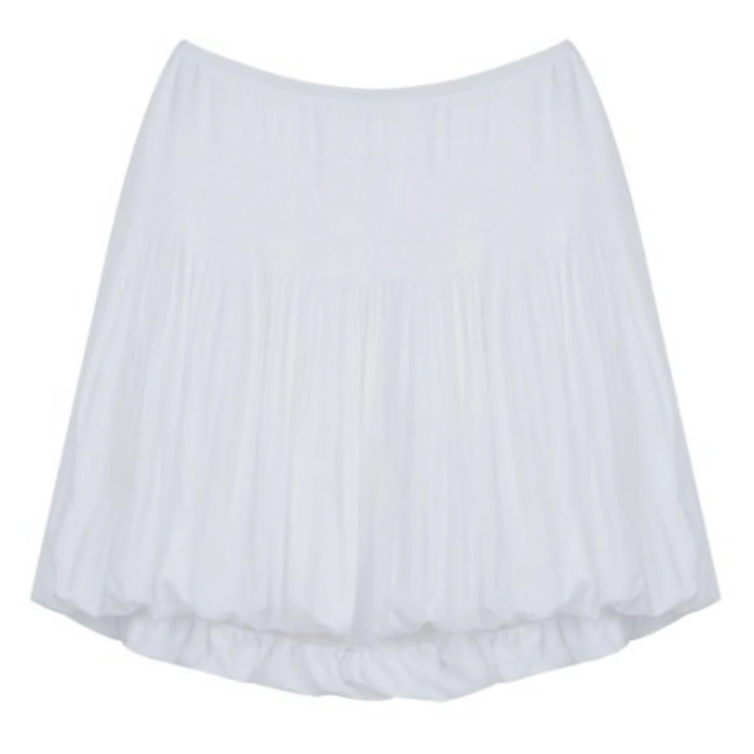 HAIZHENWANG 设计师品牌25春夏新品百褶半裙简约时尚宽松百搭女士