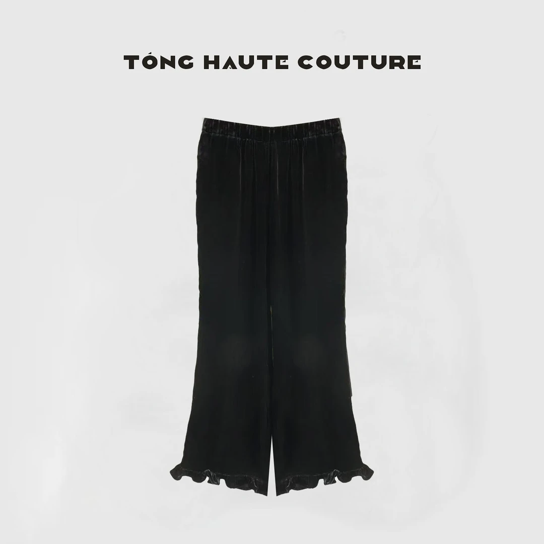 【墨染】25年新款轻奢轻熟风100真丝丝绒高级感时尚丝绒裤 YK061