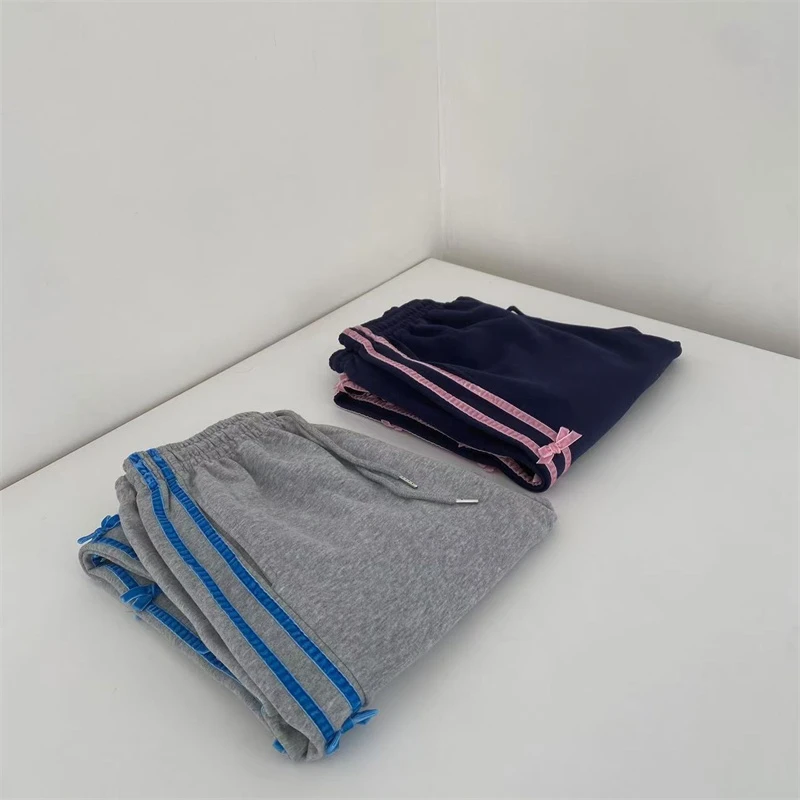 清侧条纹蝴蝶结卫裤    no.退no换