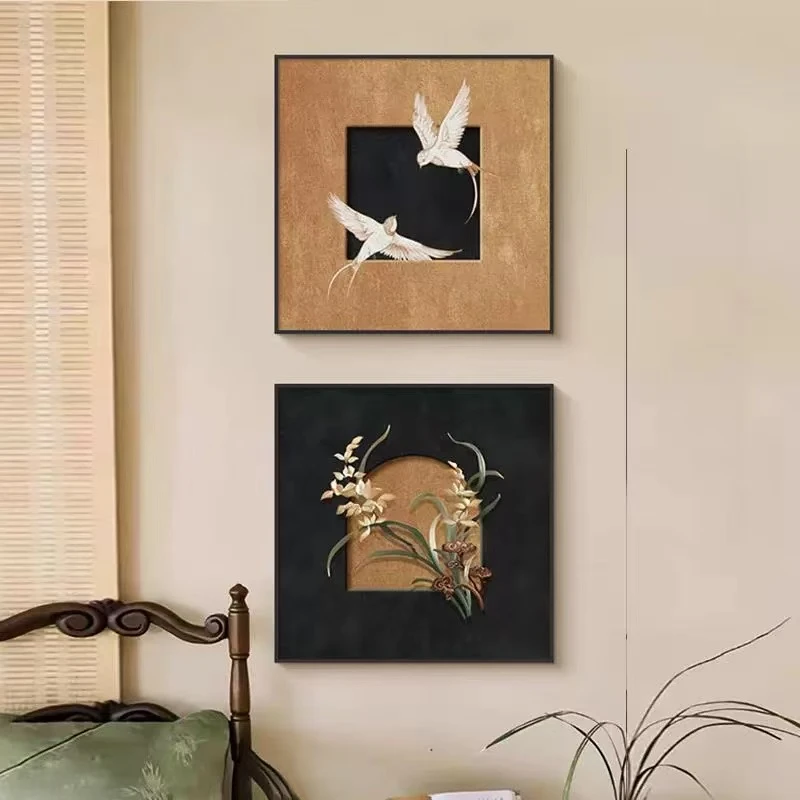 复古艺术客厅墙面装饰画法式中古卧室书房摆台画方形壁画玄关挂画