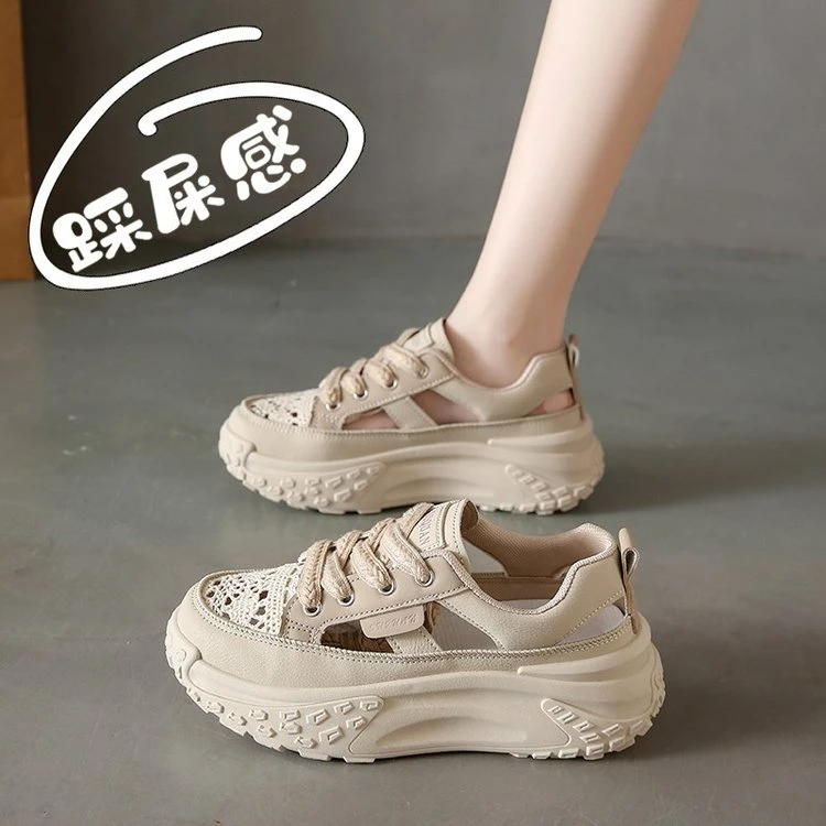 女子运动鞋2024年夏季系带橡胶低帮（帮高小于10cm)