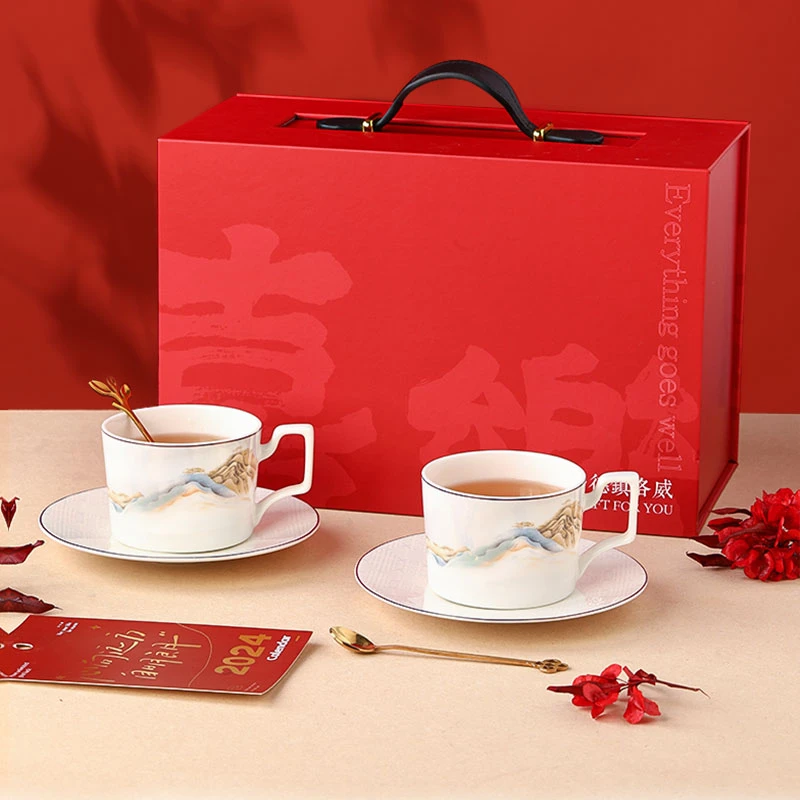 【洛威】江山如画下午茶咖啡杯子高档精致闺蜜结婚礼物送