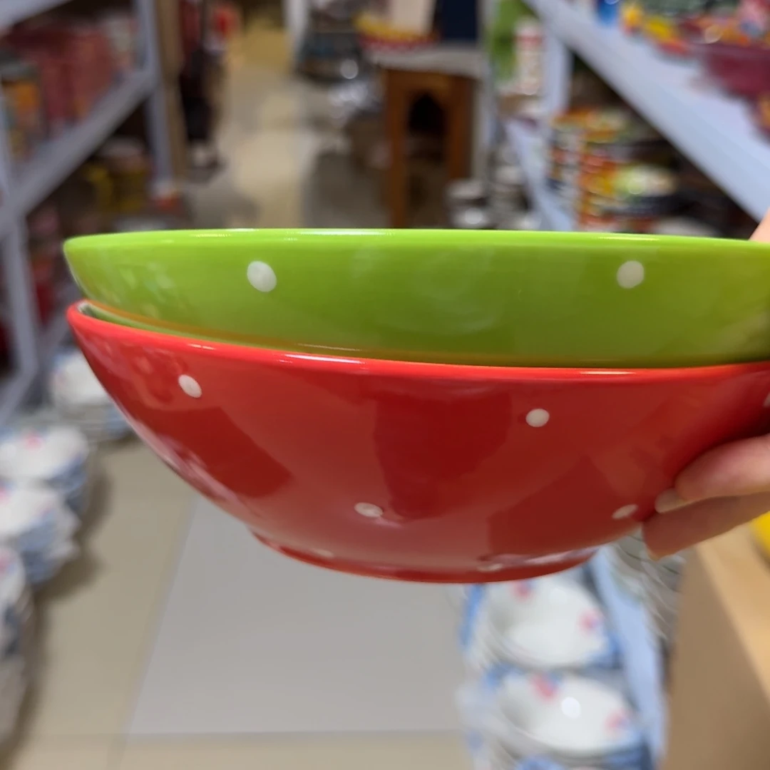 陶瓷8英寸波点面碗2只看图