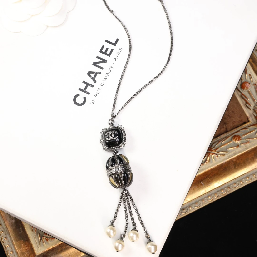 95新 Chanel/香奈儿 柚礼中古/香奈儿拜占庭流苏项链xp