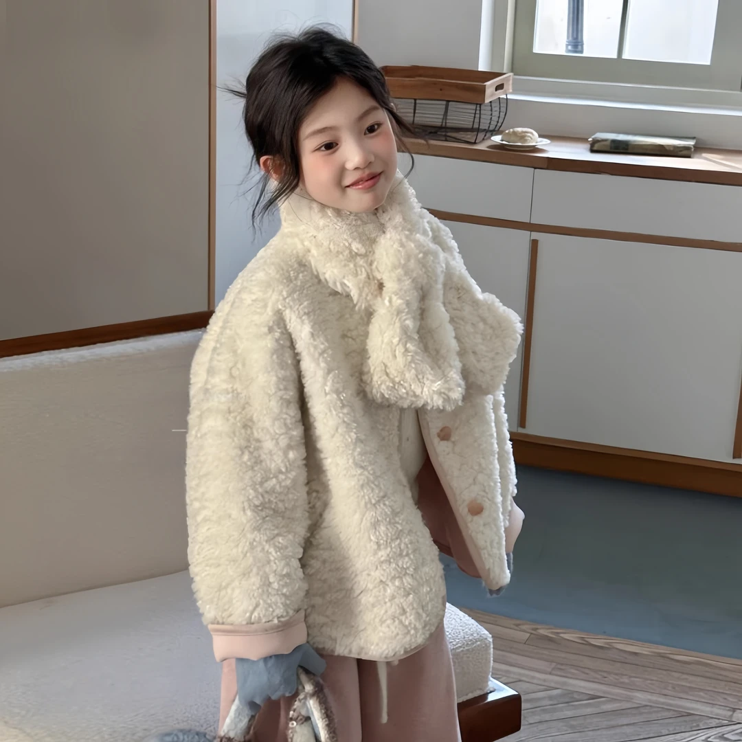 女童加厚秋冬装外套2025新款洋气时髦爆款女孩高级感夹棉保暖上衣