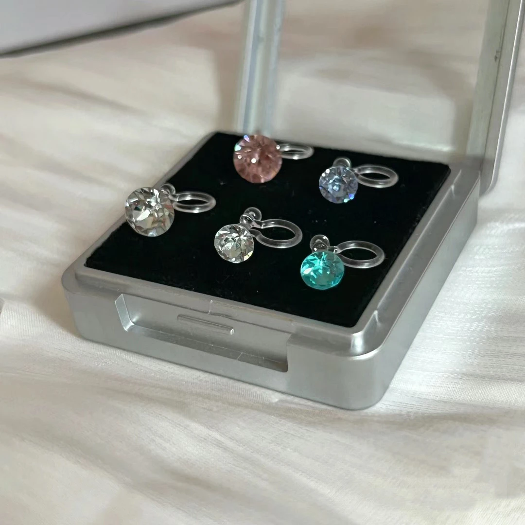 非金属树脂耳饰 爆闪华子耳夹隐形狂摔不掉透明树脂小清新耳夹款