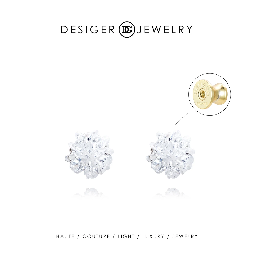 【凝花梦】Desiger春夏设计款冰花耳钉F2453