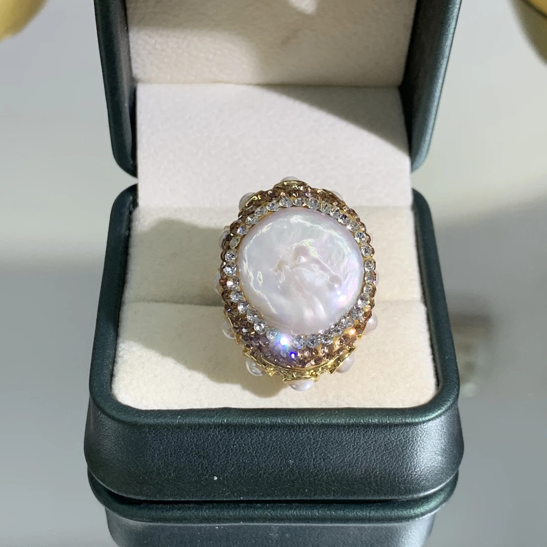 铜合金合成锆石戒指 TTSD 白色时尚潮流百搭款戒指 7080