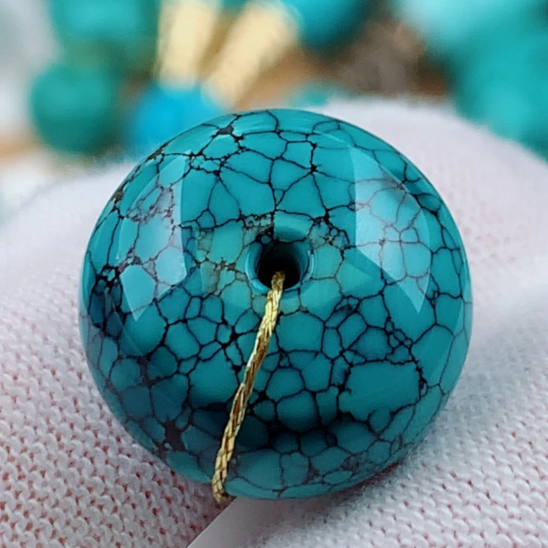 未镶嵌绿松石珠宝奇石15.5mm