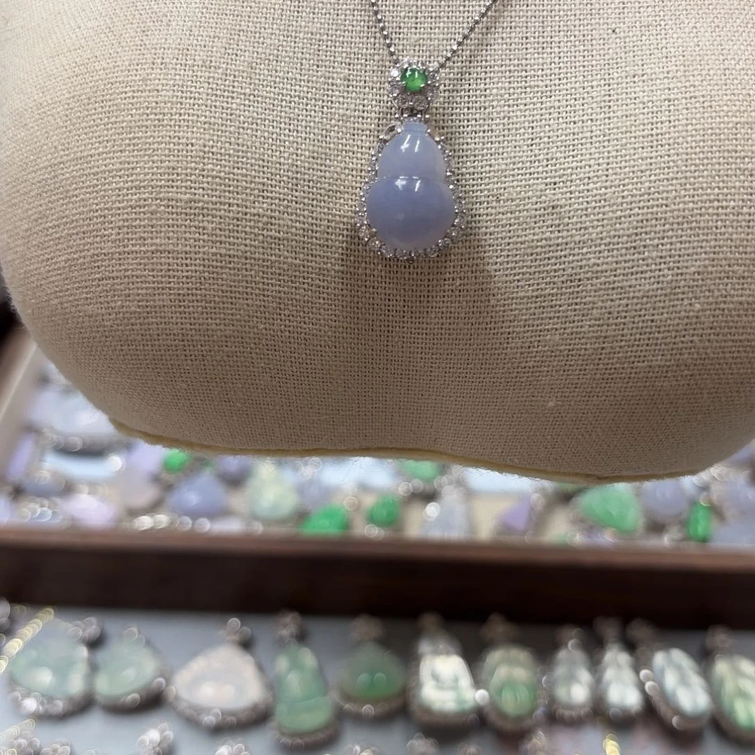 翡翠银S925镶嵌吊坠(不含链)