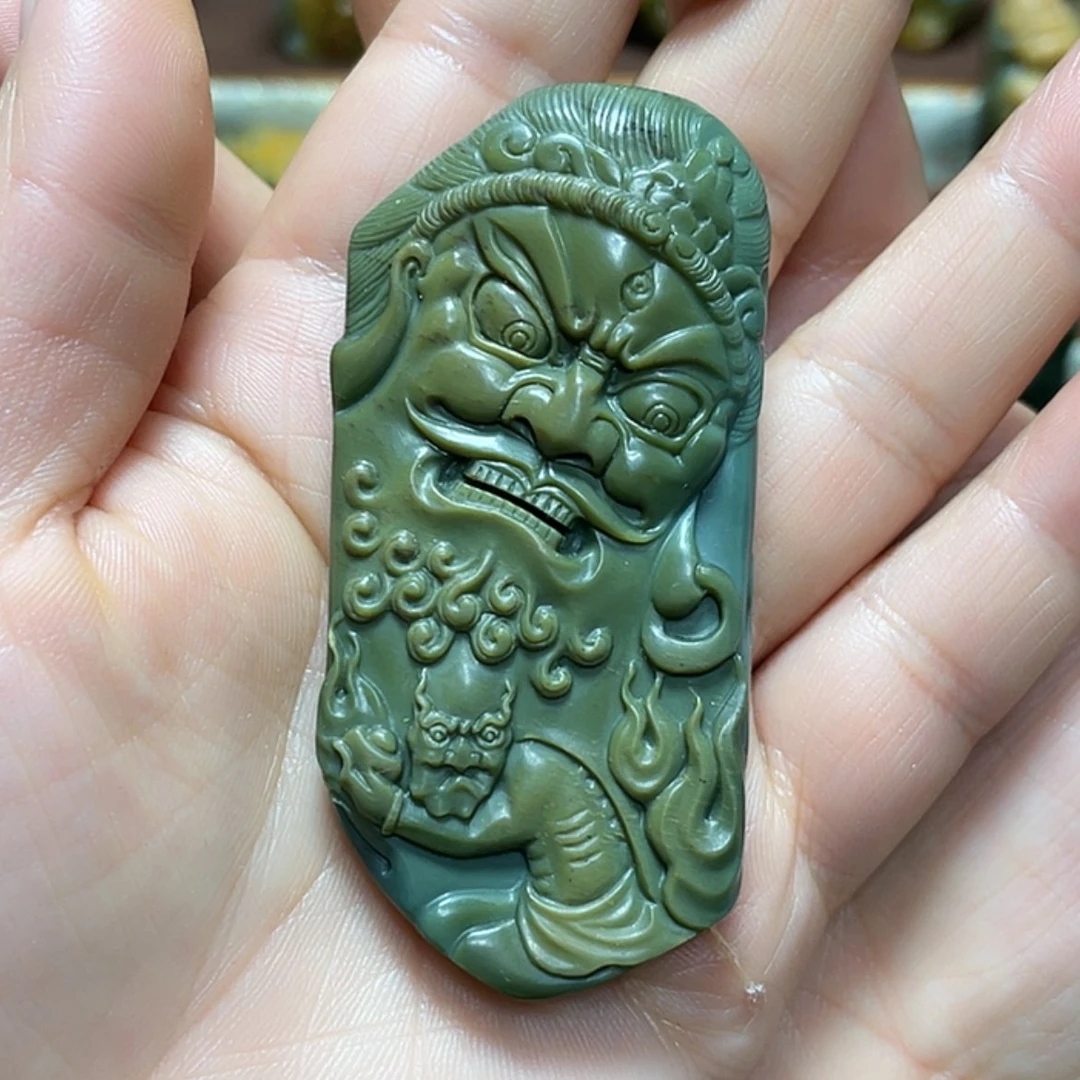 【闪购商品】未镶嵌岫岩河磨玉（透闪石质玉）挂件用****3