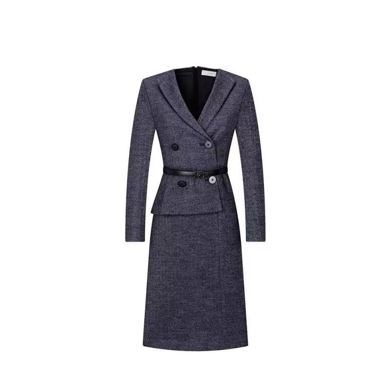 GD 00342秋季新款气质修身假两件连衣裙