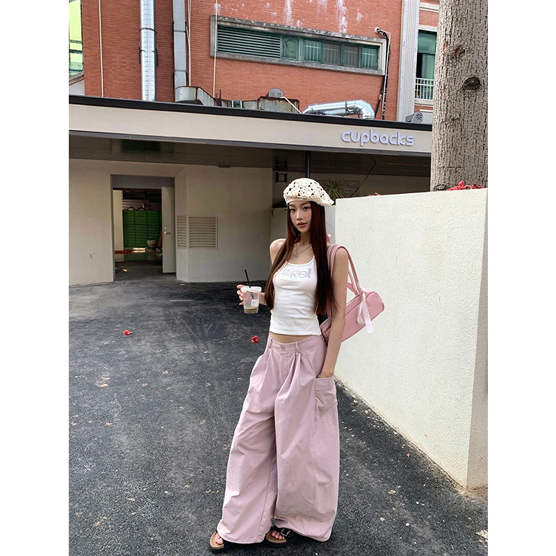 【口袋裤】春夏韩系百搭时尚直筒宽松休闲裤63843#