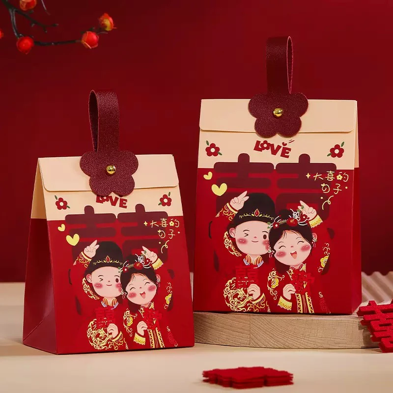 喜糖盒子结婚专用2025新款订婚手提喜糖袋礼盒空盒婚礼糖果包装盒