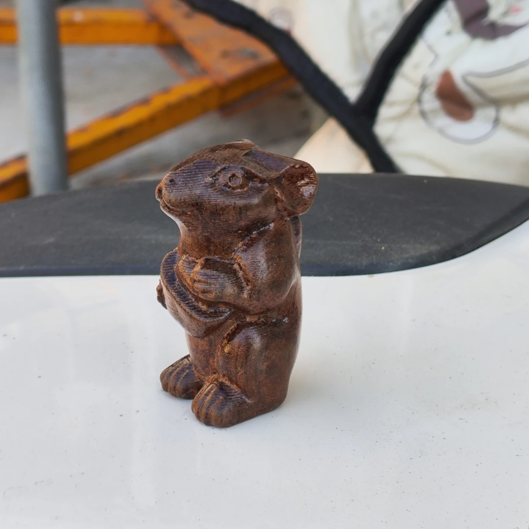 老鼠摆件实木生肖木雕