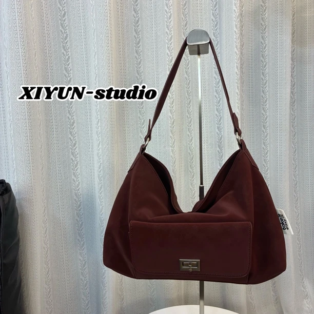 XIYUN：【果酱红】小众设计款托特包包～6963#
