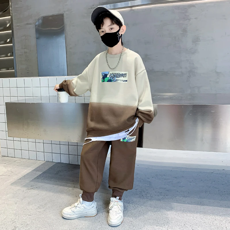 男童运动套装春秋2025新款儿童12岁中大童洋气卫衣两件套休闲时髦