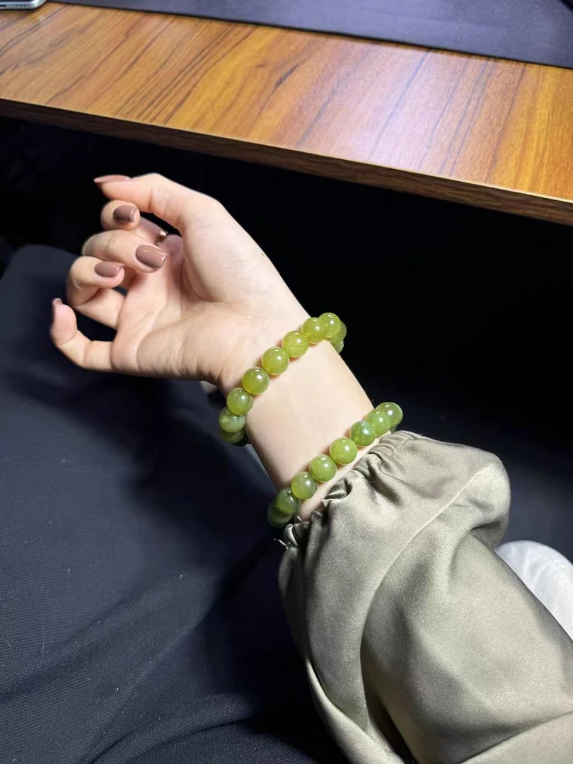 青提岫 玉 手串绿色 岫岩 玉手链青提岫 玉手串