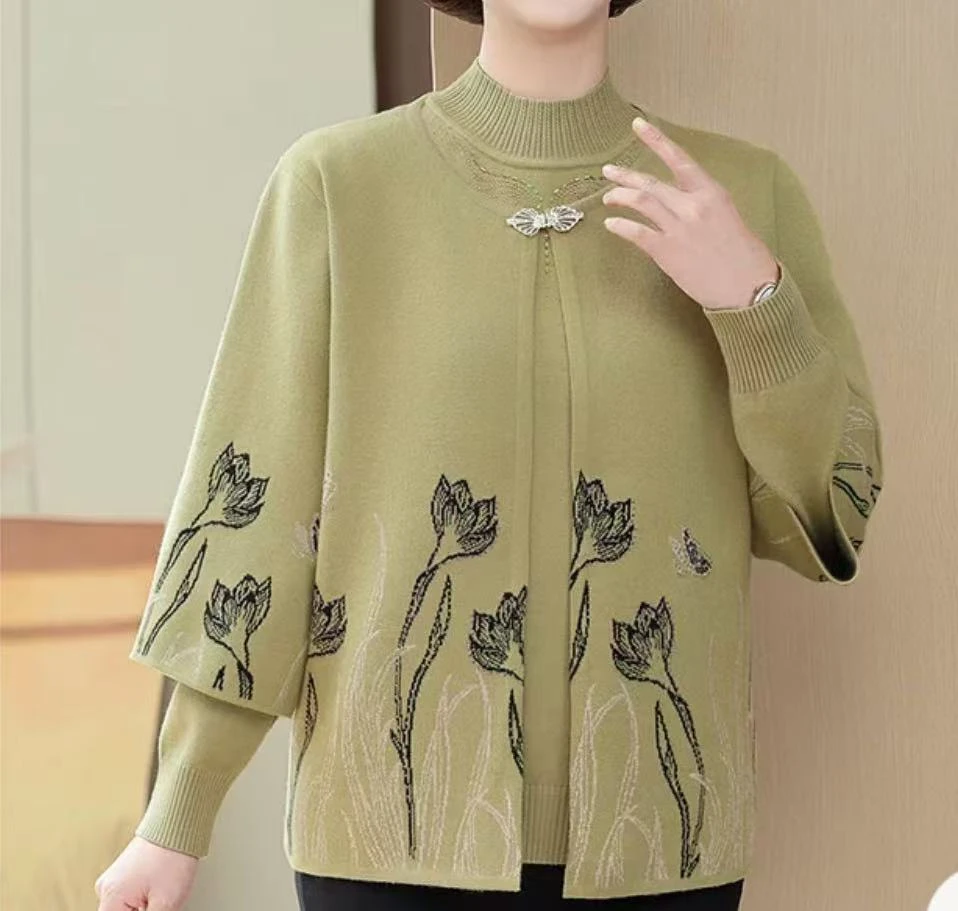 大庆仓绿色蝴蝶结胸针女士时尚两件套