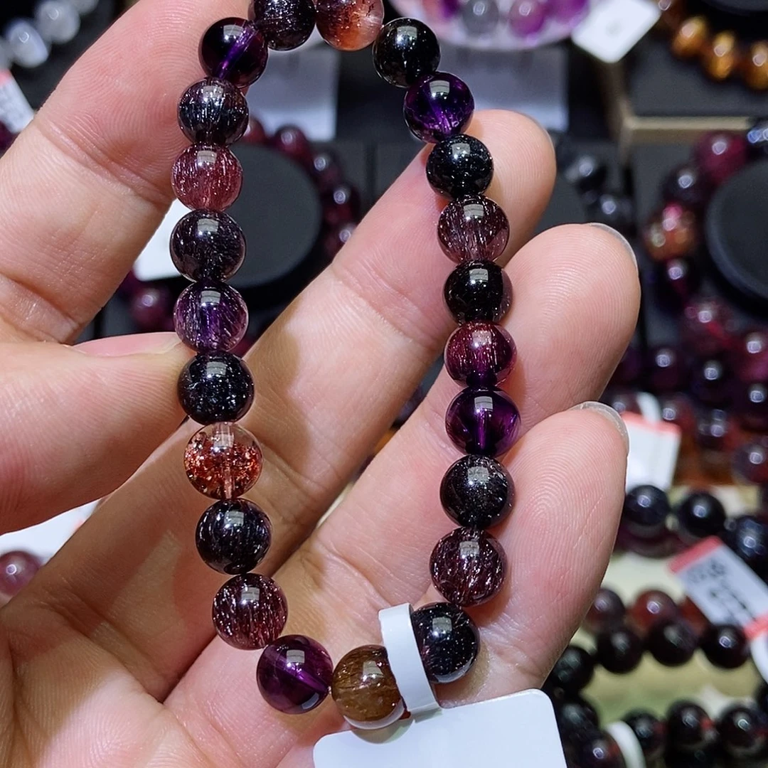 水晶手串未镶嵌黑加仑8.5