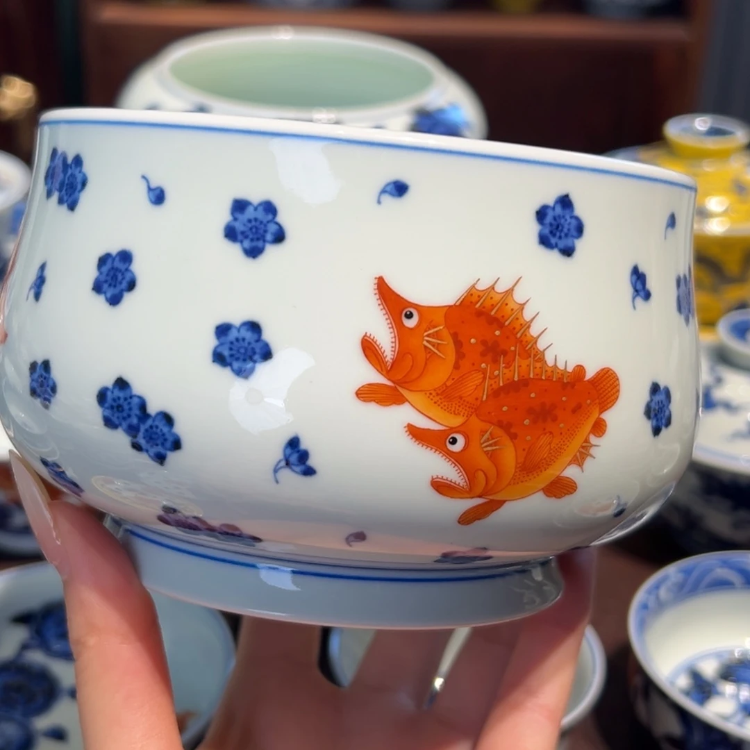 青花雯华堂手绘水洗