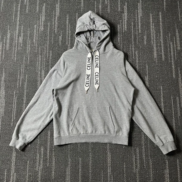 未使用 Celine/思琳 字母刺绣拼色帽绳纯色卫衣/L码/2237