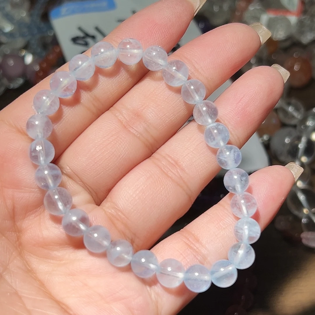 水晶手链未镶嵌海蓝宝8毫米