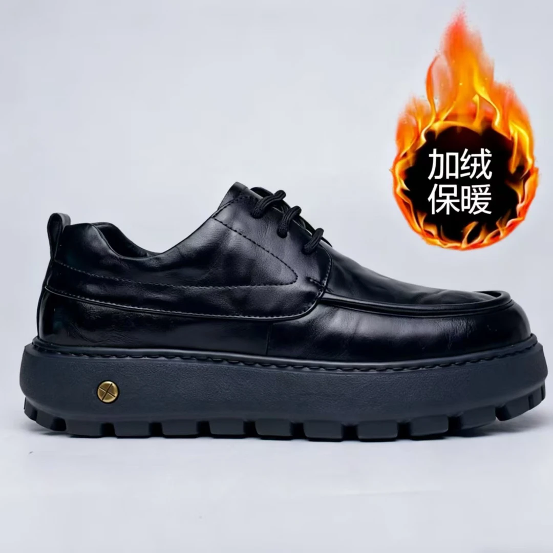 ST5393头层牛皮休闲男鞋舒适透气防滑耐磨软底软面男士皮鞋