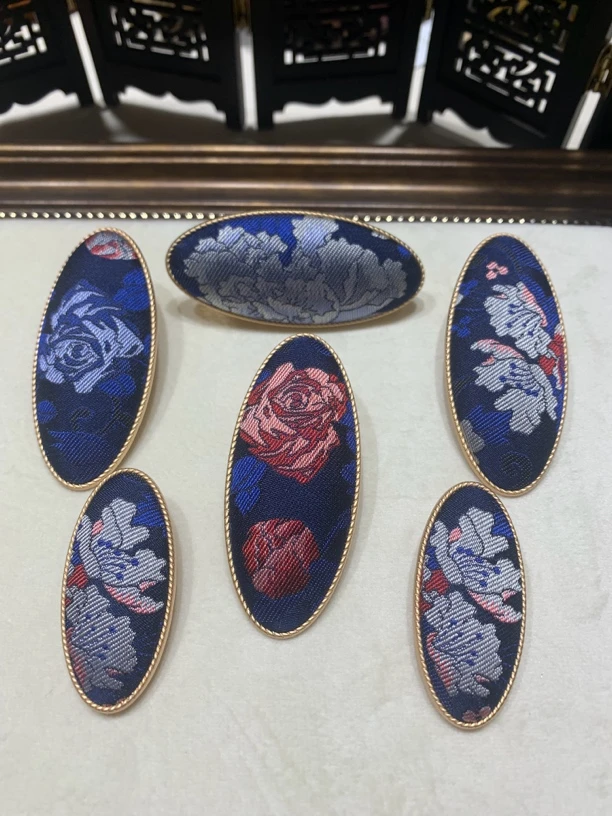 029-富贵满堂 宋锦发夹