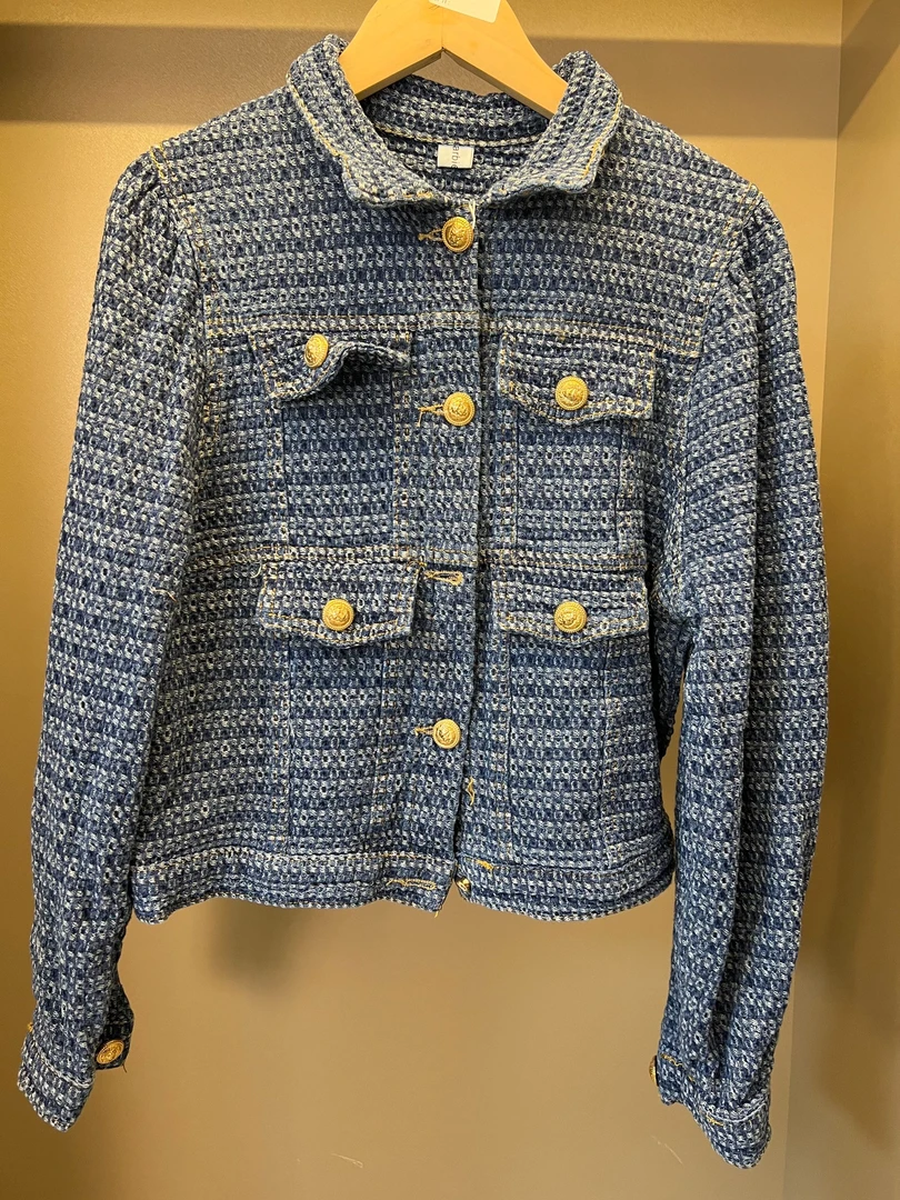 861小香风设计休闲百搭通勤牛仔外套