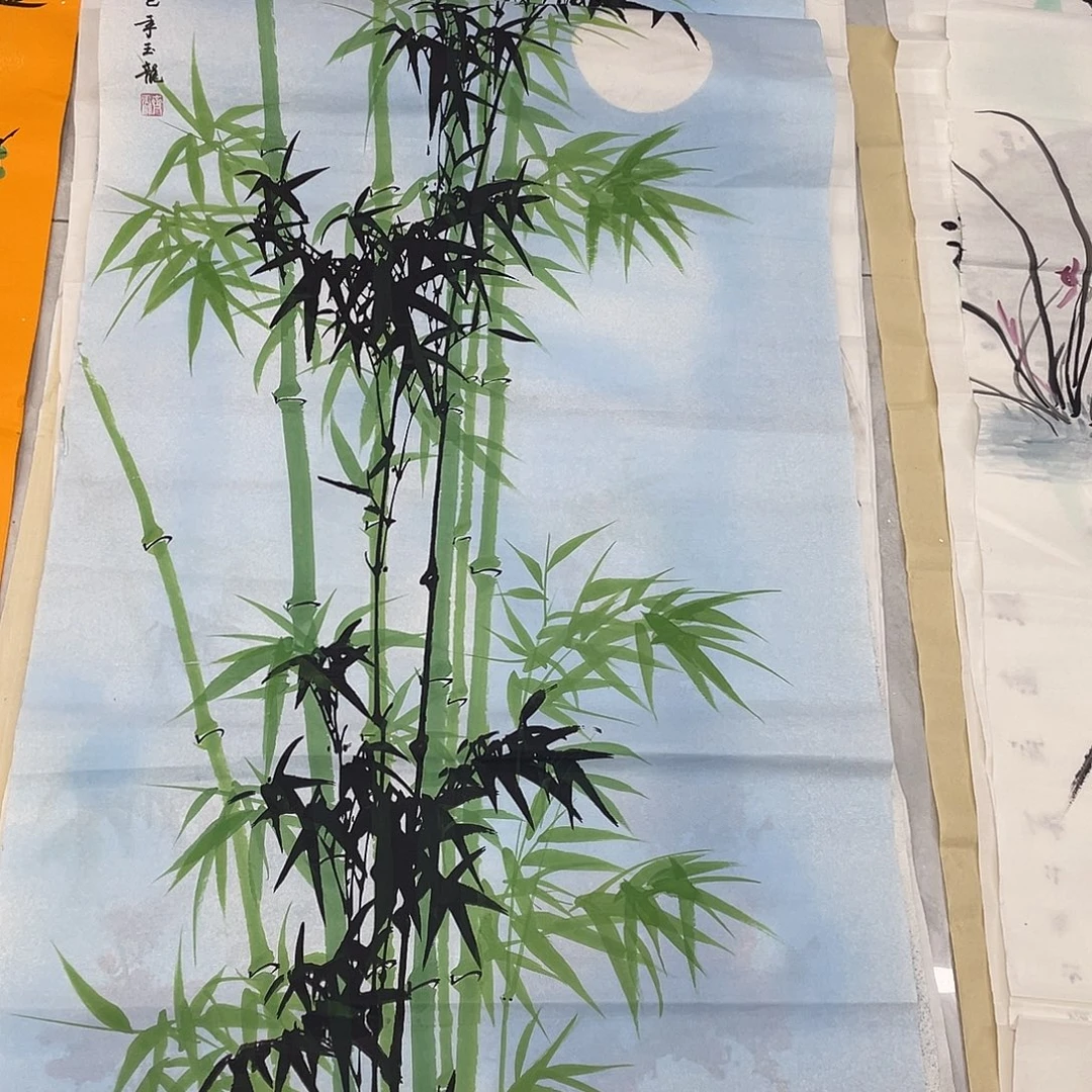 国画国画作品原稿四尺竖竹子