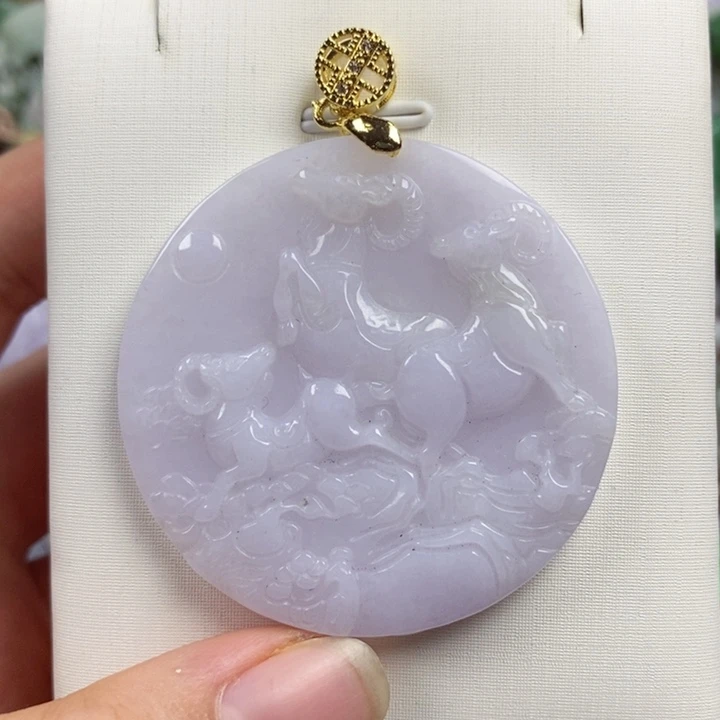 翡翠未镶嵌吊坠(赠链)