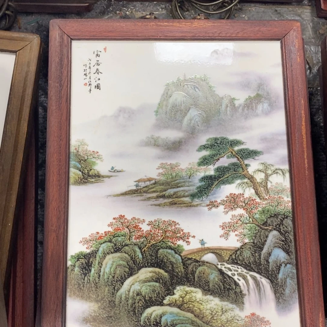瓷片37*28*1景德镇瓷板画柴窑烧制
