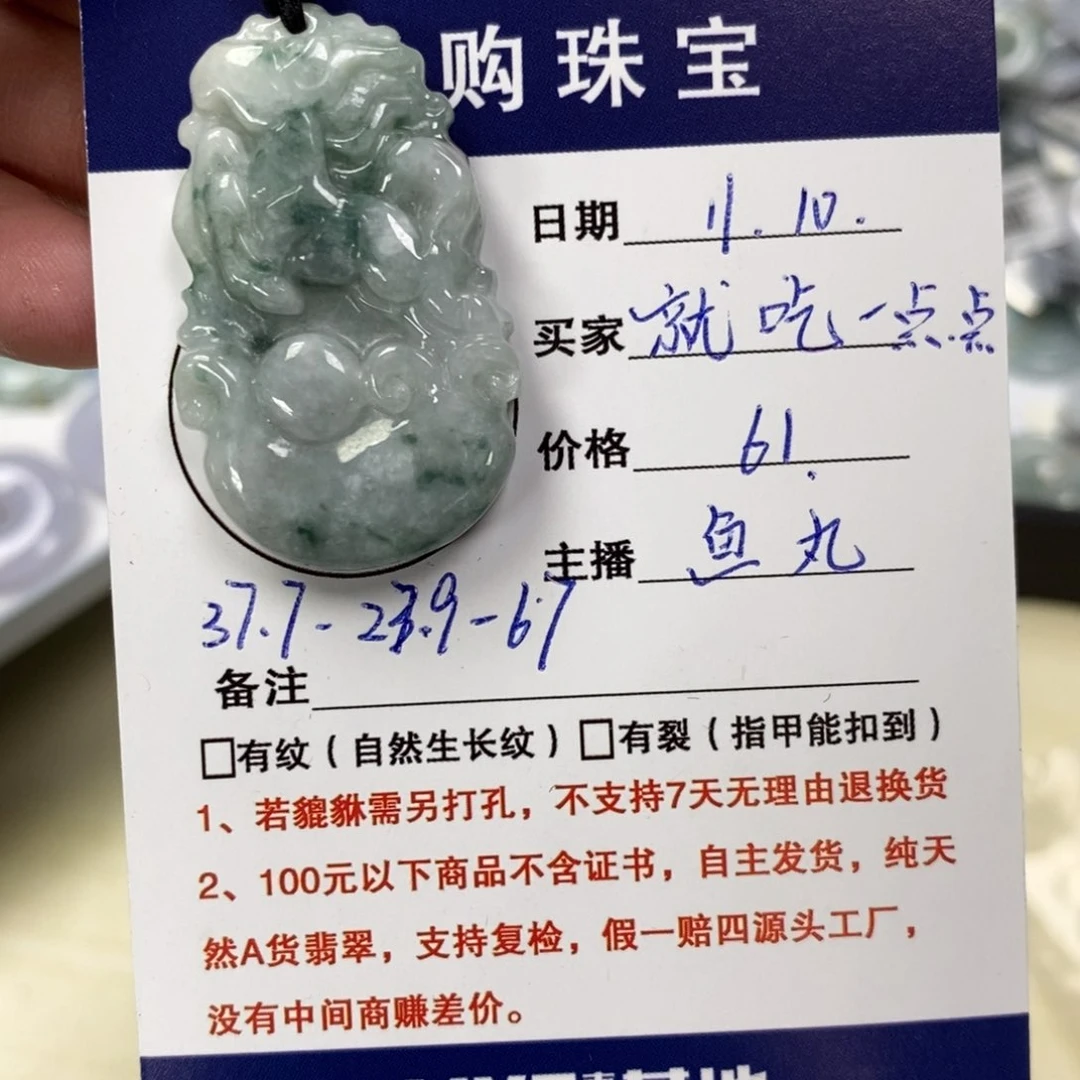 颈饰未镶嵌翡翠-****点生肖马