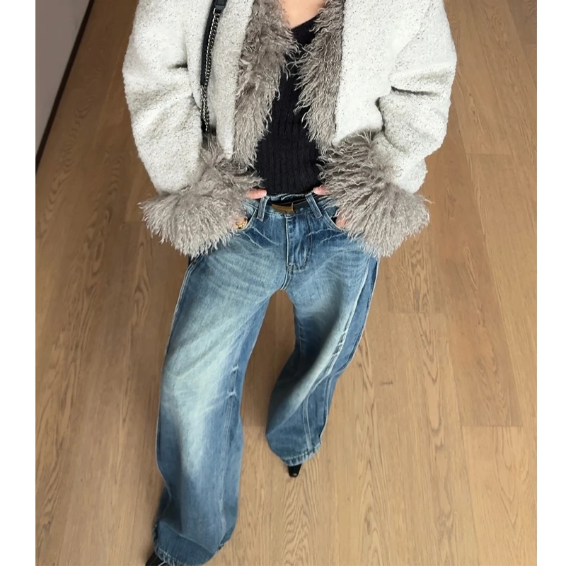 【虚拟困境】重工洗水挺阔有型显瘦百搭时尚分割设计牛仔长裤