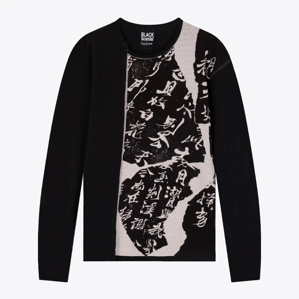 YOHJI YAMAMOTO山本耀司绵羊毛男圆领针织衫毛衣HRT2918520A0001