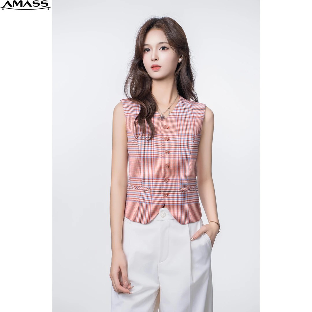 AMASS/阿玛施时尚简约轻职风气质百搭无袖显瘦西装马甲女 5400871