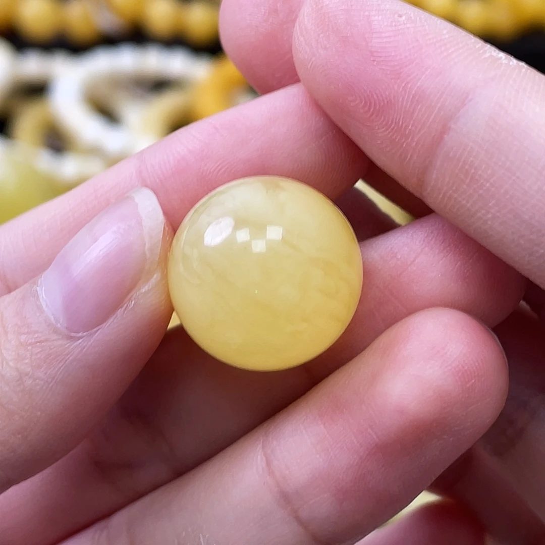 蜜蜡未镶嵌珠宝奇石瑕圆珠17.3mm