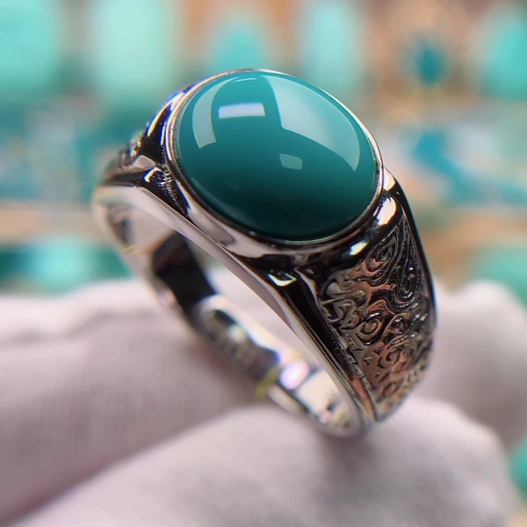 绿松石珠宝奇石银S925镶嵌