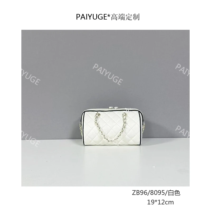 ZB96/8095/白色 paiyuge高端订制女士手提单肩斜挎包 2311 孤品