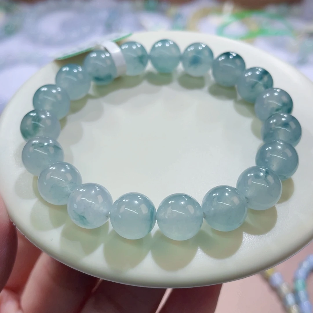 未镶嵌手链翡翠冰胶蓝花卡9.5