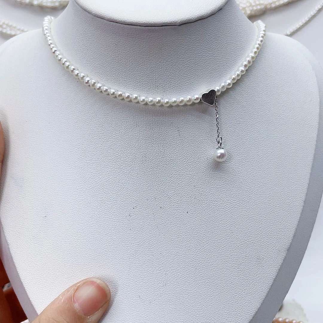 颈饰银S925镶嵌淡水珍珠