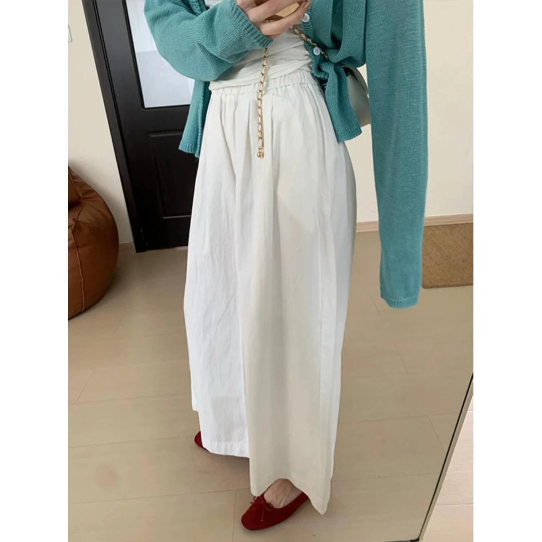 @1030 春新韩版纯色简约高腰阔腿裤时尚减龄小众百搭ins休闲裤女