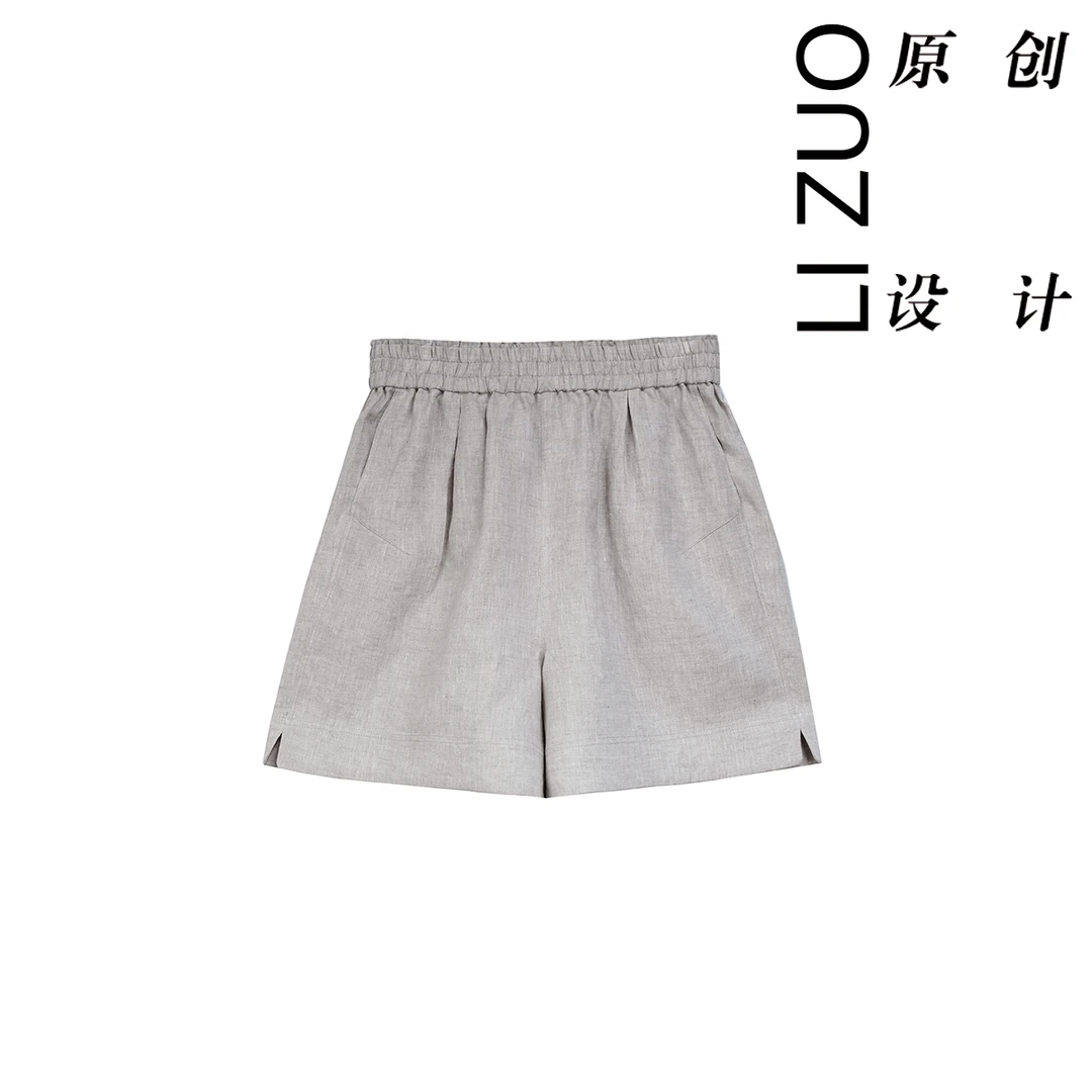 大码胖mm老钱风百搭舒适雨露麻休闲百搭松紧腰短裤9226