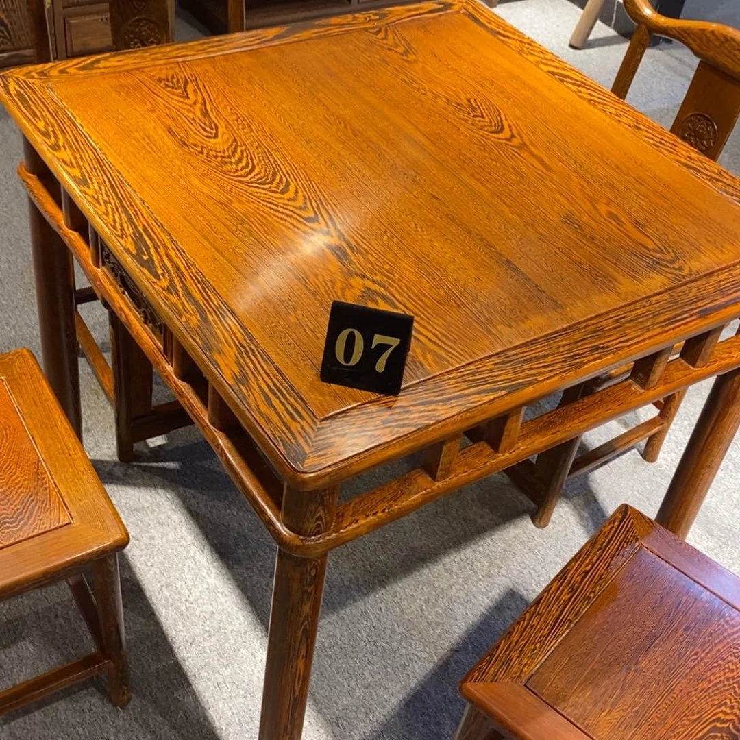 鸡翅木类成套家具记****长80方桌五件套升级款