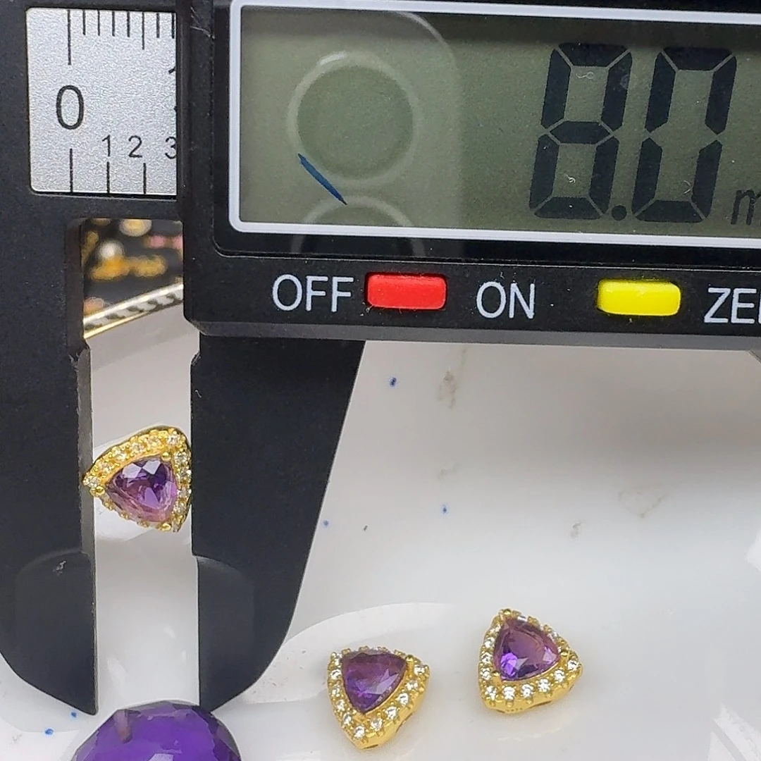 银S925镶嵌紫晶颈饰紫水晶925镶嵌28