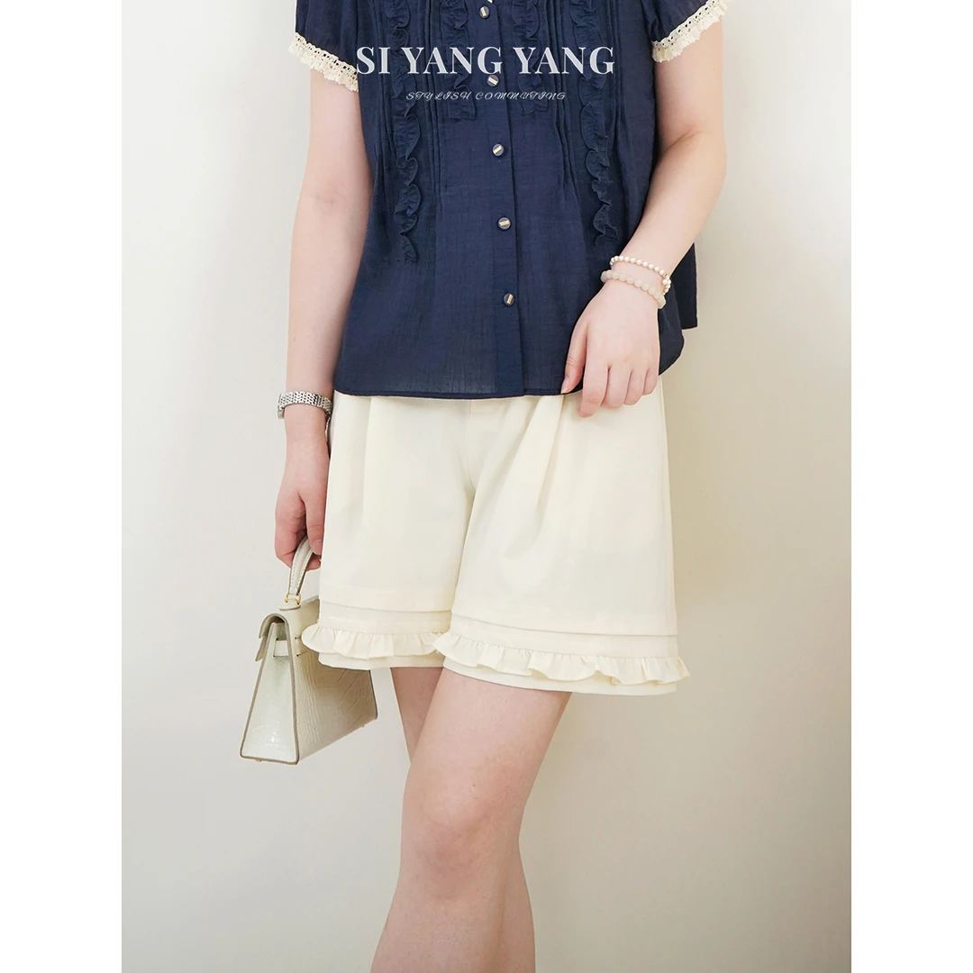 斯洋洋SIYANG透气清凉舒爽百搭通勤减龄后腰松紧短裤KZ507A019SYY