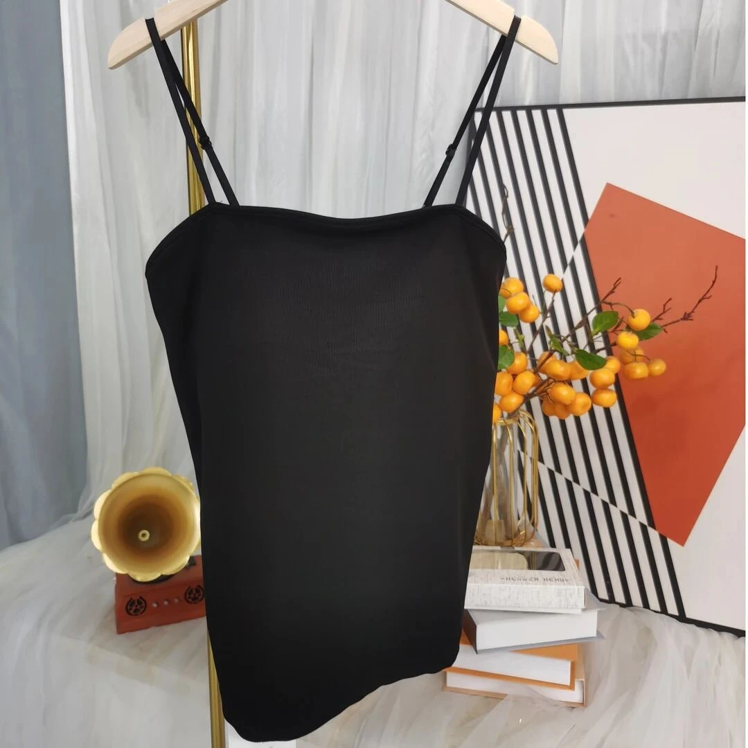 大个姐大码女装夏季可拆卸胸垫不规则显瘦设计感小众内搭抹胸吊带